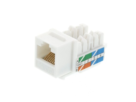 Picture of CAT5e Keystone Jack 90 Degree 110 UTP - White